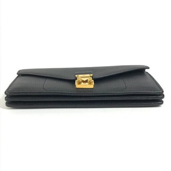 LOUIS VUITTON Long Wallet Bi-fold Flap Long Wallet Calf leather Black - Picture 11 of 15